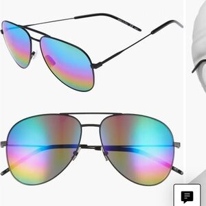 Saint Laurent Vibrant Mirror Aviator Sunglasses